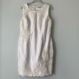 Antonio Melani Ivory Embroidered Floral Dress